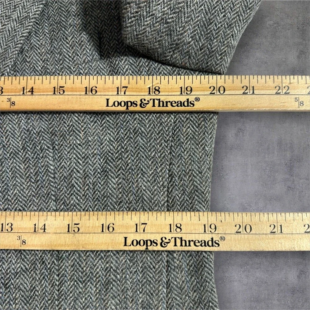 FOREMAN CLARK Vintage Mens Blazer Sport Coat Jacket Herringbone TWEED WOOL 40l